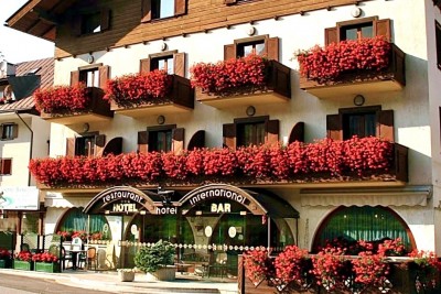 Hotel v središču Trbiža, obdan z gozdom, jezeri in potmi med Italijo, Avstrijo in Slovenijo. 1