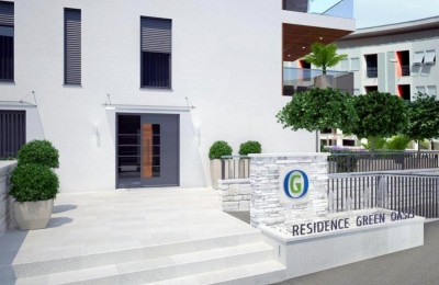 Modern nybyggnad i centrum av Novigrad, Istrien
