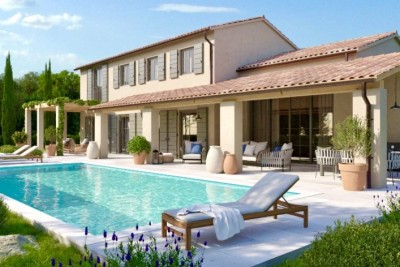 A fairytale villa with a swimming pool under construction located in the idyllic surroundings of central Istria.